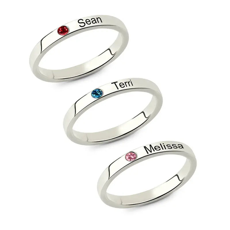 S925 Custom Lettering Couple Ring-4