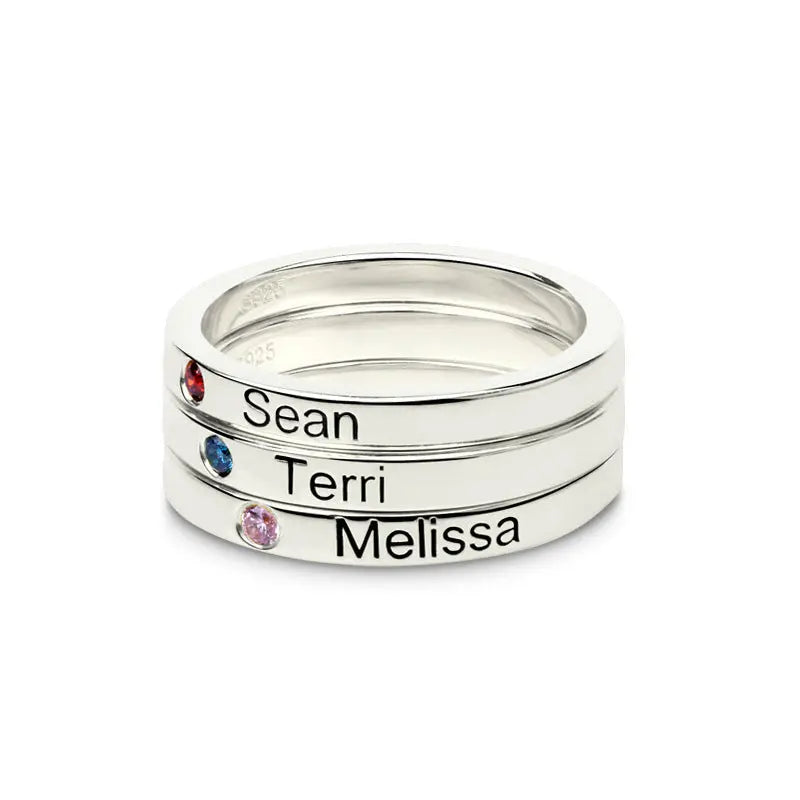 S925 Custom Lettering Couple Ring-0