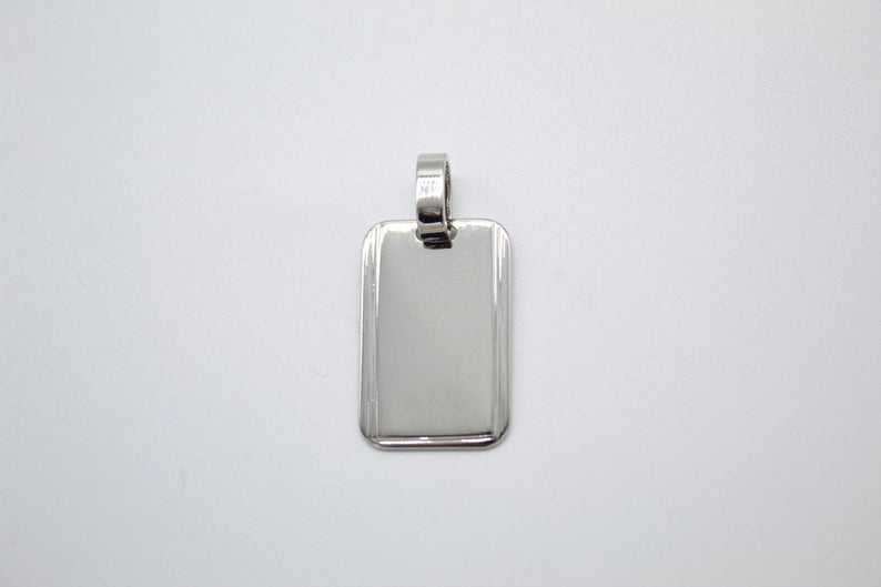 Rhodium Customizable Name Tag