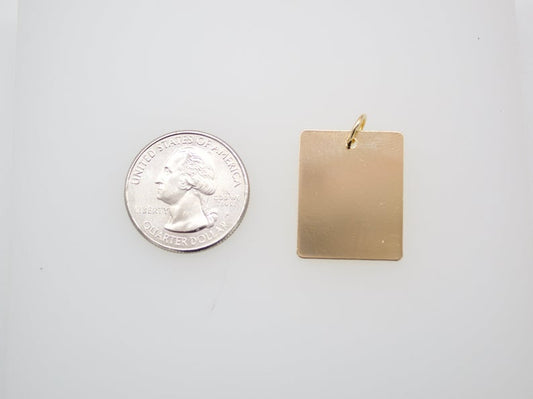 18K Gold Filled Customizable Name Rectangle Tag Plate (A315)