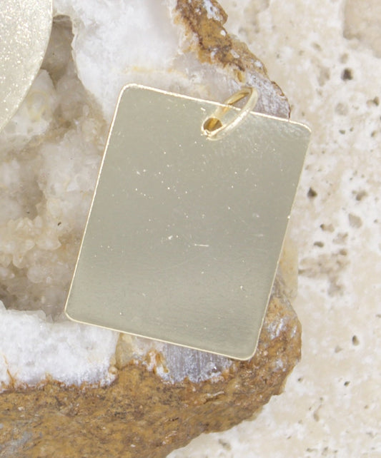 18K Gold Filled Customizable Name Rectangle Tag Plate (A315)